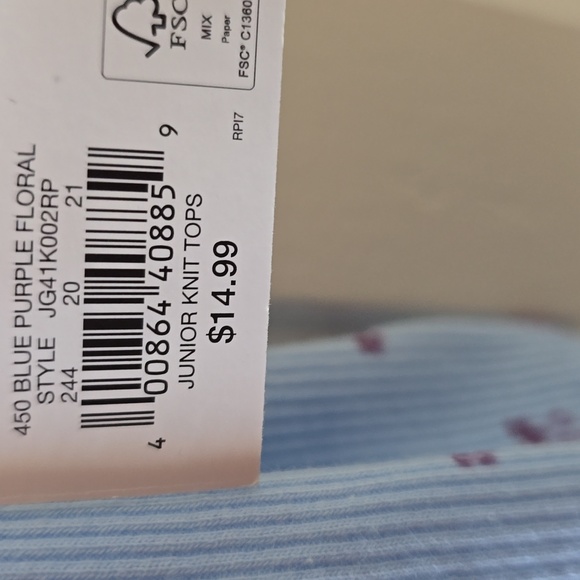 SO BRAND WOMENS JUNIOR SIZE BLUE WITH PURPLE FLOWERS TANK TOP SIZE LARGE - Picture 5 of 12